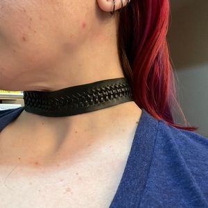 Express Faux leather braided choker